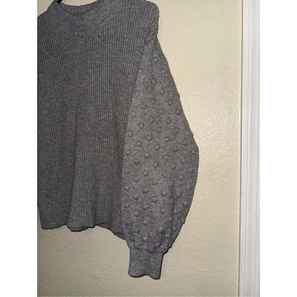 Cece Womens Gray Textured Long Sleeve Round Neck Sweater - Picture 13 of 14